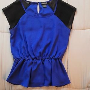 Size S, royal blue silky top